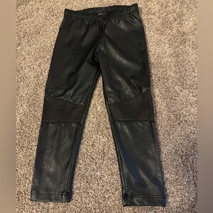 Kids Black Faux Leather Leggings